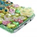 Samsung Galaxy S6 - Luxury Handmade Bling Bling 3D Rhinestone Crystal Pearl Protective Hard Clear Phone Cover Case - Blue Butterfly